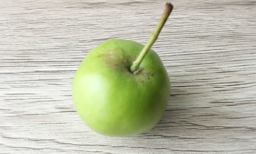 磨いた後のリンゴ